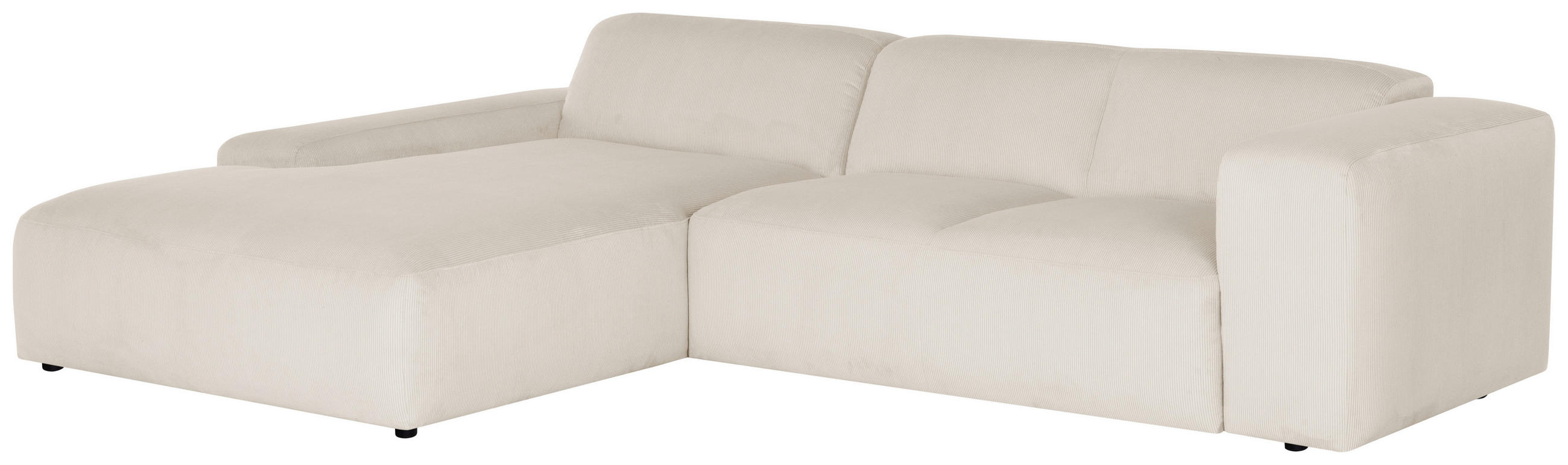 Thumbnail - Mid.you Ecksofa Hannah, Creme, Textil, 2-3-Sitzer, Ottomane links, L-Form, 304x200 cm, Made in EU, Wohnzimmer, Sofas & C...