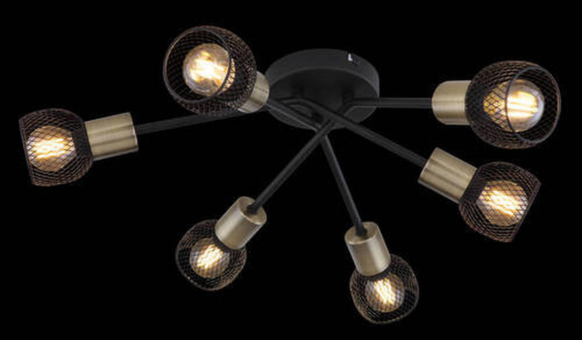 STROPNÍ SVÍTIDLO, 60/18 cm  - černá, Basics, kov (60/18cm) - Globo