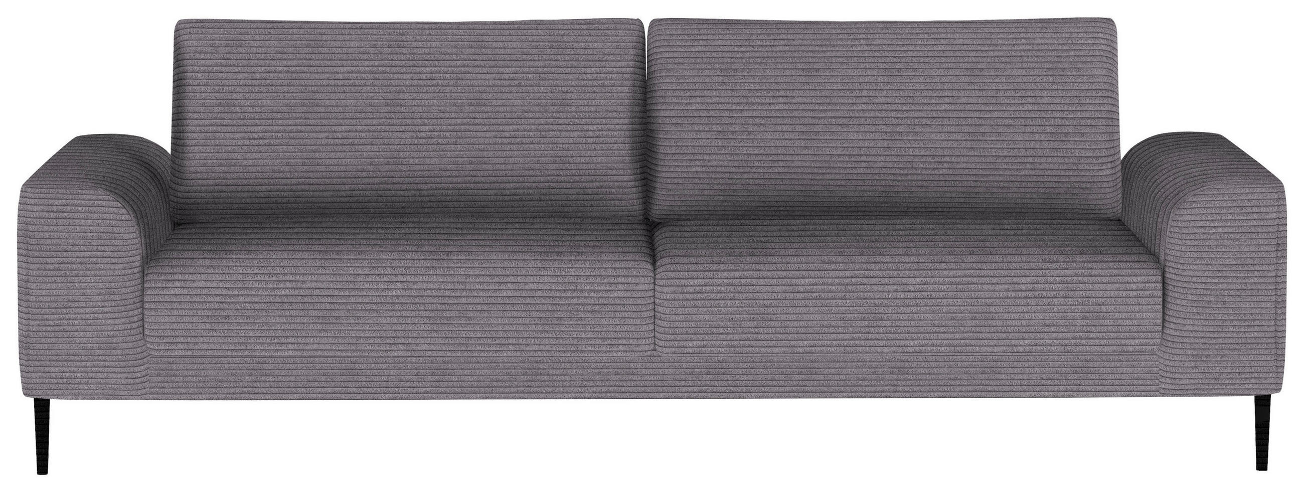 SCHLAFSOFA in Cord Grau  - Schwarz/Grau, Design, Textil/Metall (250/89/105cm) - Welnova