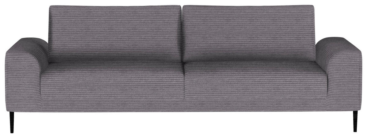 SCHLAFSOFA in Cord Grau  - Schwarz/Grau, Design, Textil/Metall (250/89/105cm) - Welnova