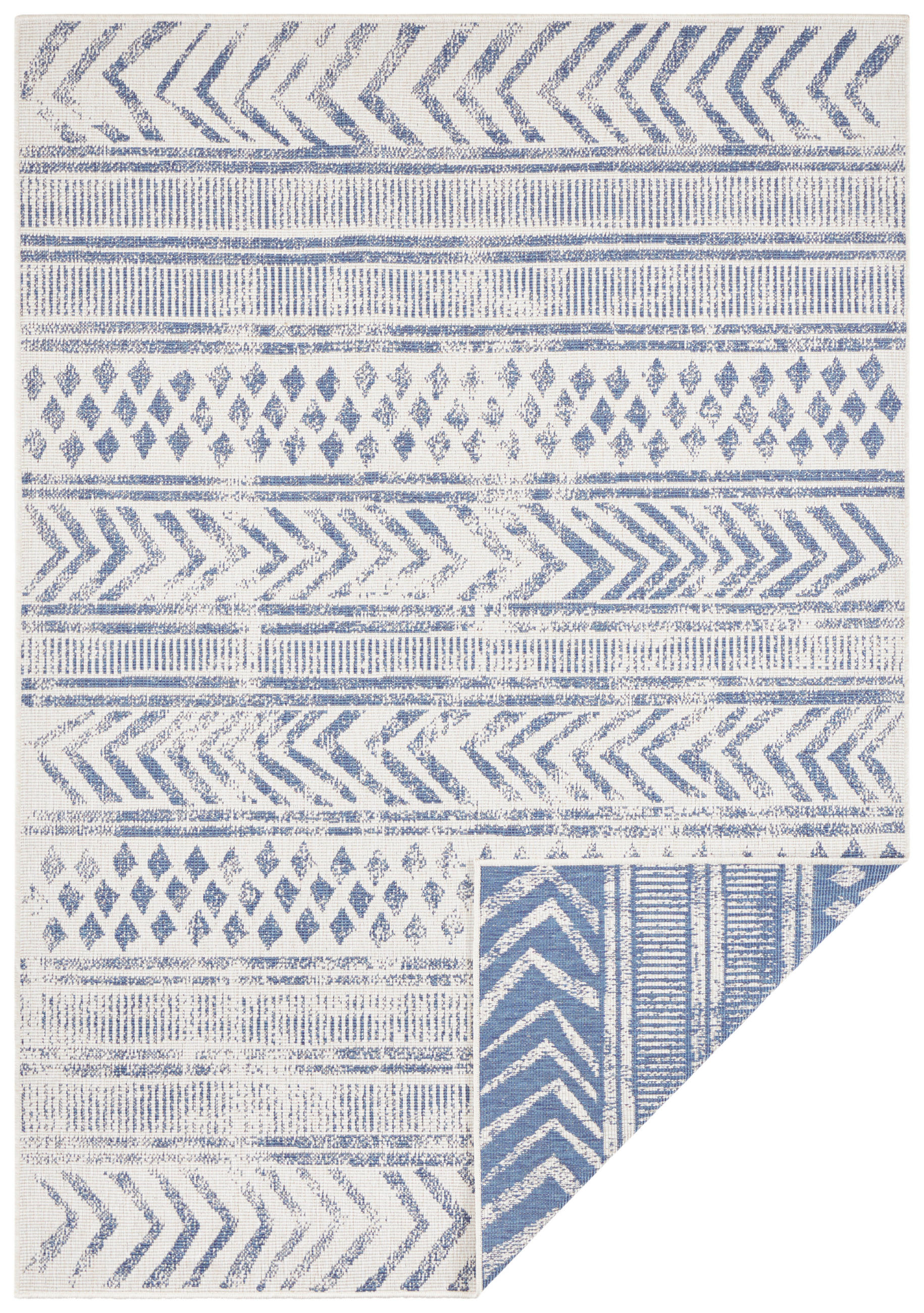 OUTDOORTEPPICH 80/150 cm Twin Supreme Blau, Creme  - Blau/Creme, Design, Kunststoff (80/150cm)