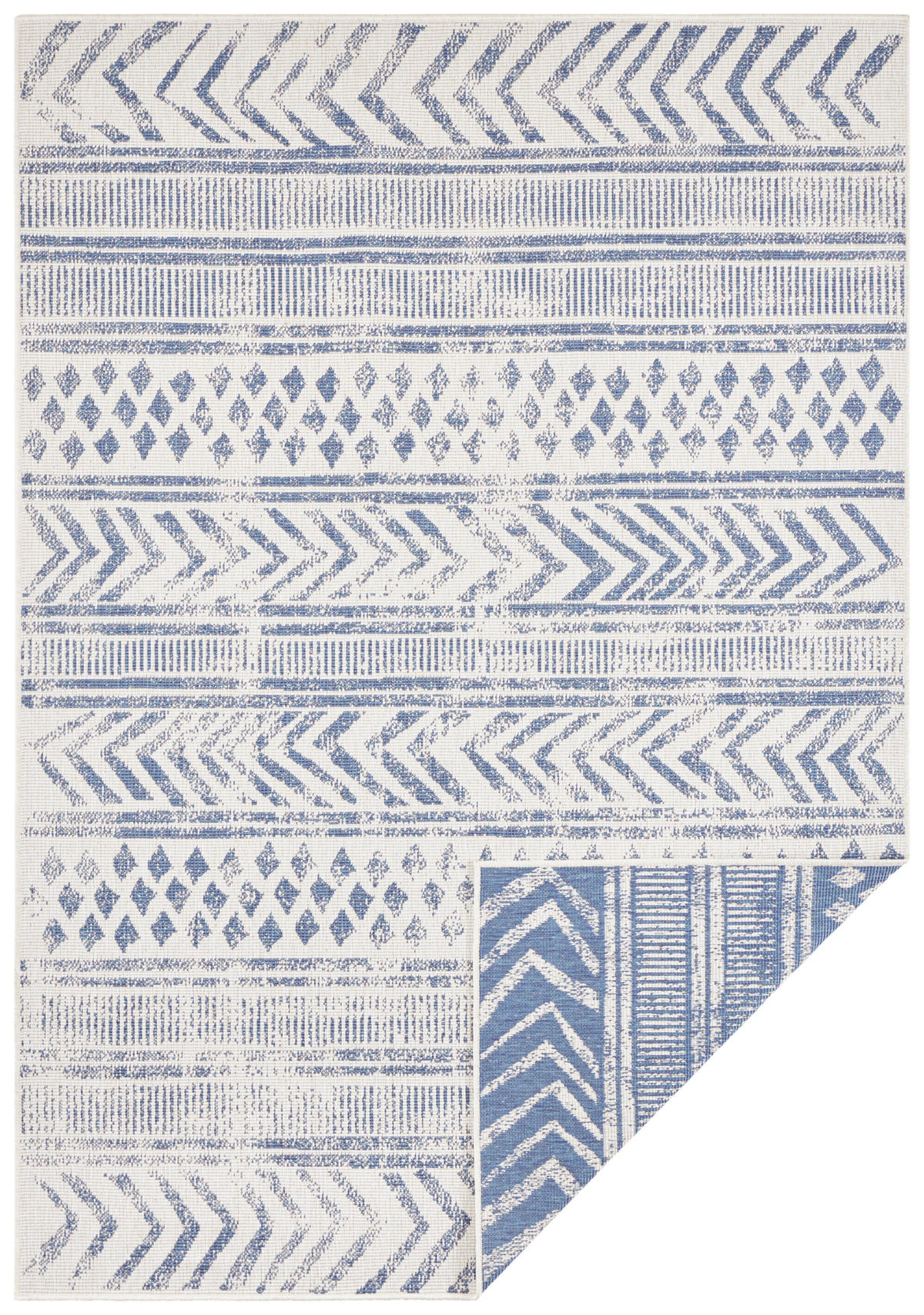 OUTDOORTEPPICH 120/170 cm Twin Supreme Blau, Creme  - Blau/Creme, Design, Kunststoff (120/170cm)