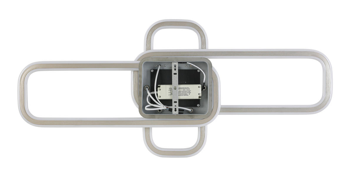 LED-DECKENLEUCHTE Etamin 103/46/11 cm   - Alufarben/Weiß, Design, Kunststoff/Metall (103/46/11cm) - Novel
