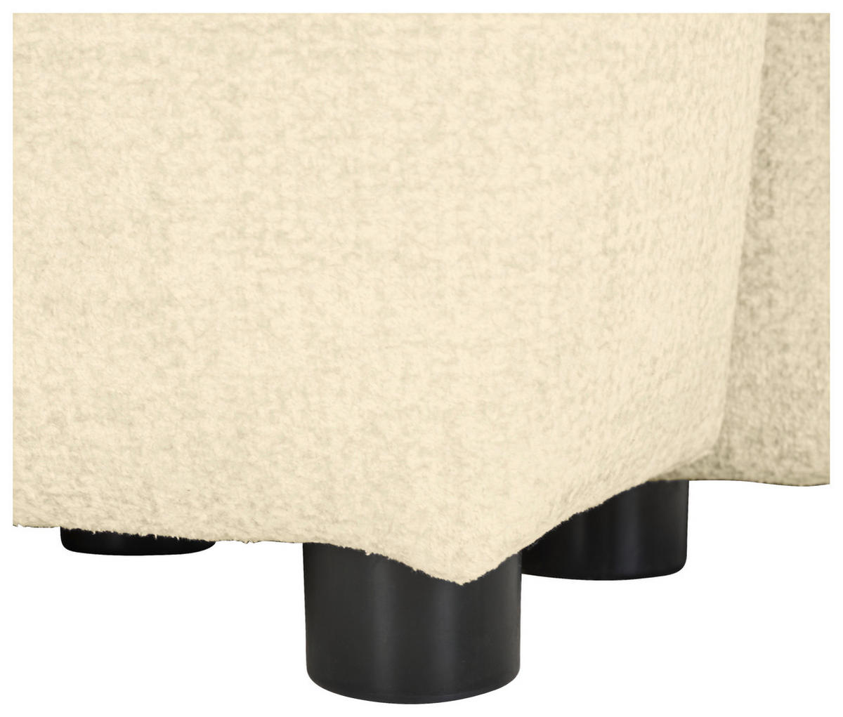ECKSOFA Creme Mikrofaser  - Creme/Schwarz, KONVENTIONELL, Kunststoff/Textil (169/295cm) - Carryhome