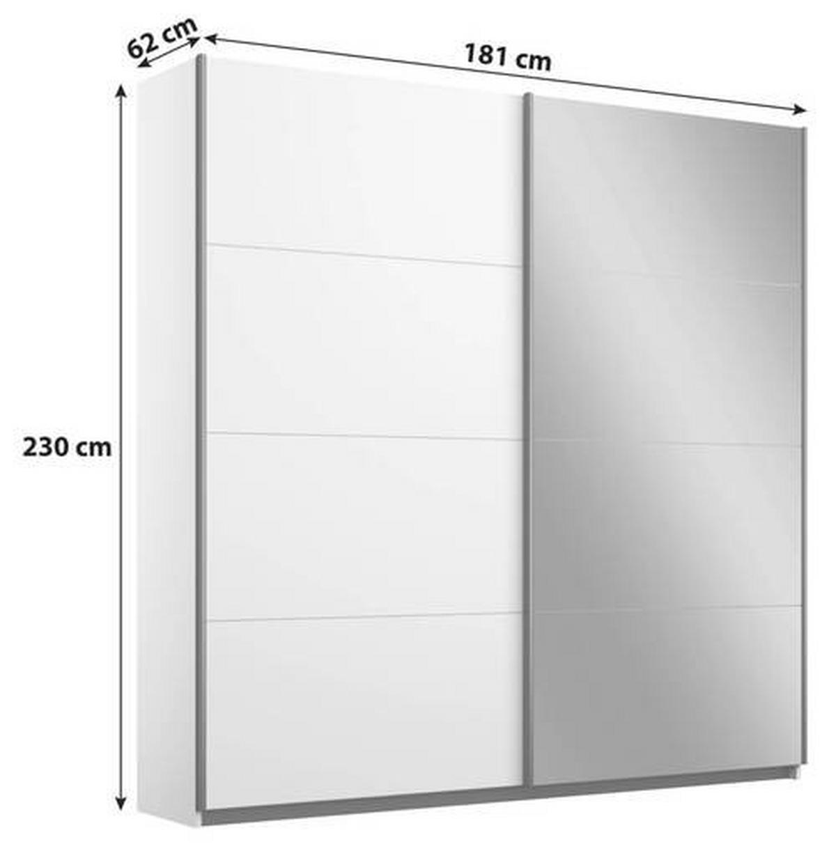 FÜGGESZTETT TOLÓAJTÓS SZEKRÉN fehér  - alumínium színű/fehér, Modern, faalapú anyag/fém (181/230/62cm) - Rauch Möbel