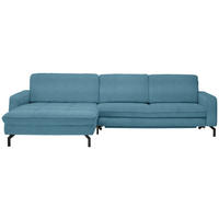 ECKSOFA in Cord Petrol  - Petrol/Schwarz, Design, Textil/Metall (178/302cm) - Beldomo Style