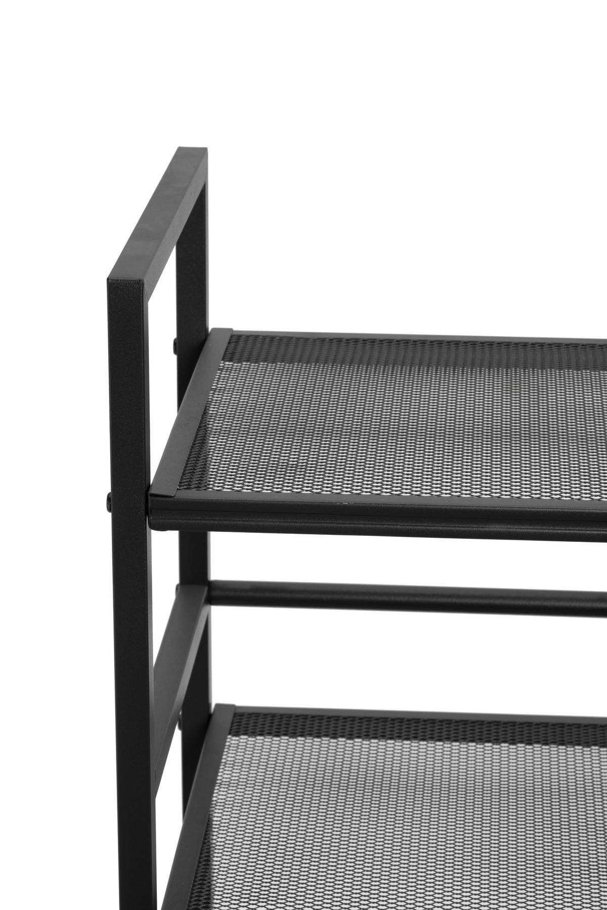 SCHUHREGAL Schwarz  - Schwarz/Weiß, MODERN, Metall (59/70/30cm) - PBJ