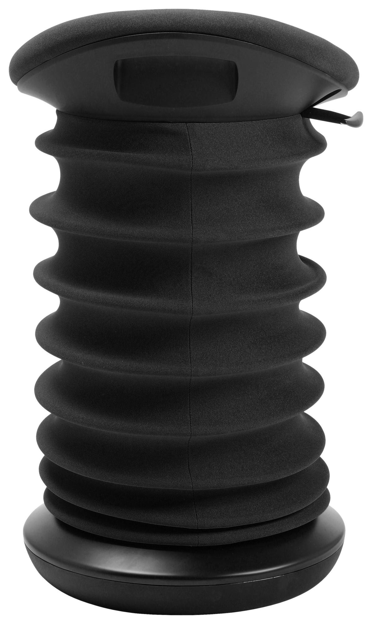 BÜROHOCKER Schwarz, Schieferfarben  - Schieferfarben/Schwarz, Design, Kunststoff/Textil (37,5/53-64/36cm) - Topstar