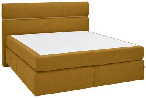 BOXSPRINGBETT 180/200 cm  in Eichefarben, Currygelb  - Currygelb/Eichefarben, KONVENTIONELL, Holz/Kunststoff (180/200cm) - Dieter Knoll