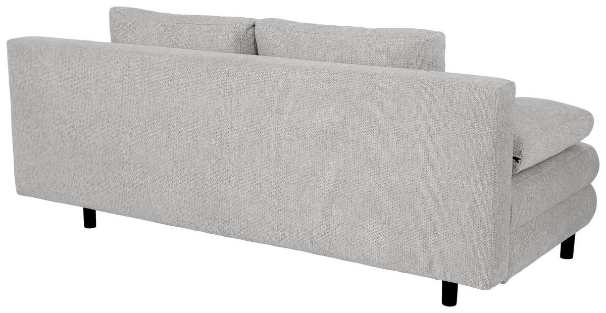 SCHLAFSOFA  mit Webstoff Hellgrau  - Hellgrau/Schwarz, Design, Textil/Metall (197/84/92,5cm) - home24