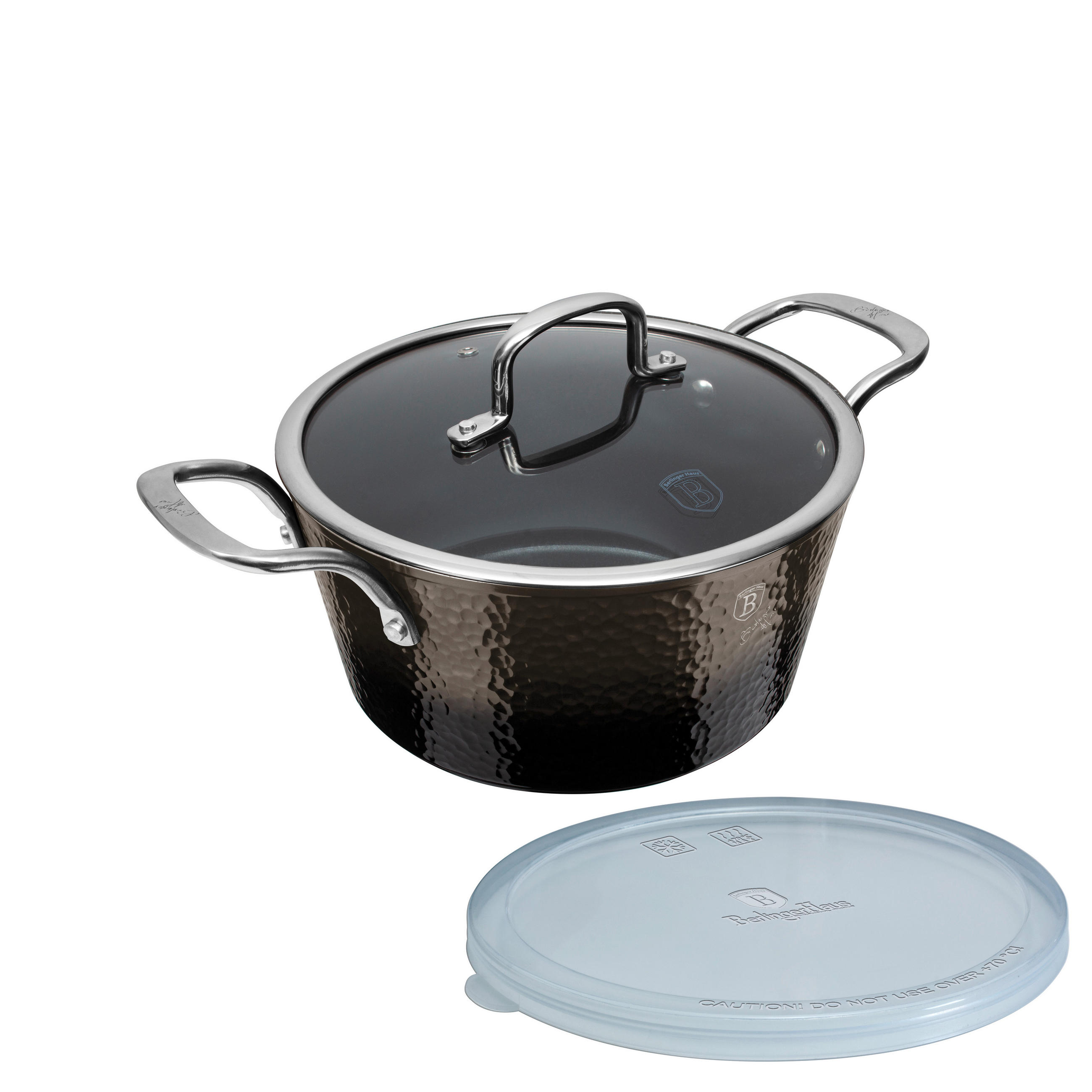 LONAC ZA UKUHAVANJE  4,1 l  Shine Basalt Collection  - prozirno/crna, Basics, staklo/metal (24/11,8cm) - Berlinger Haus