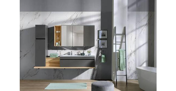 BADEZIMMER in 207 cm - Graubraun/Eschefarben, MODERN, Glas/Holz (207cm) - Novel