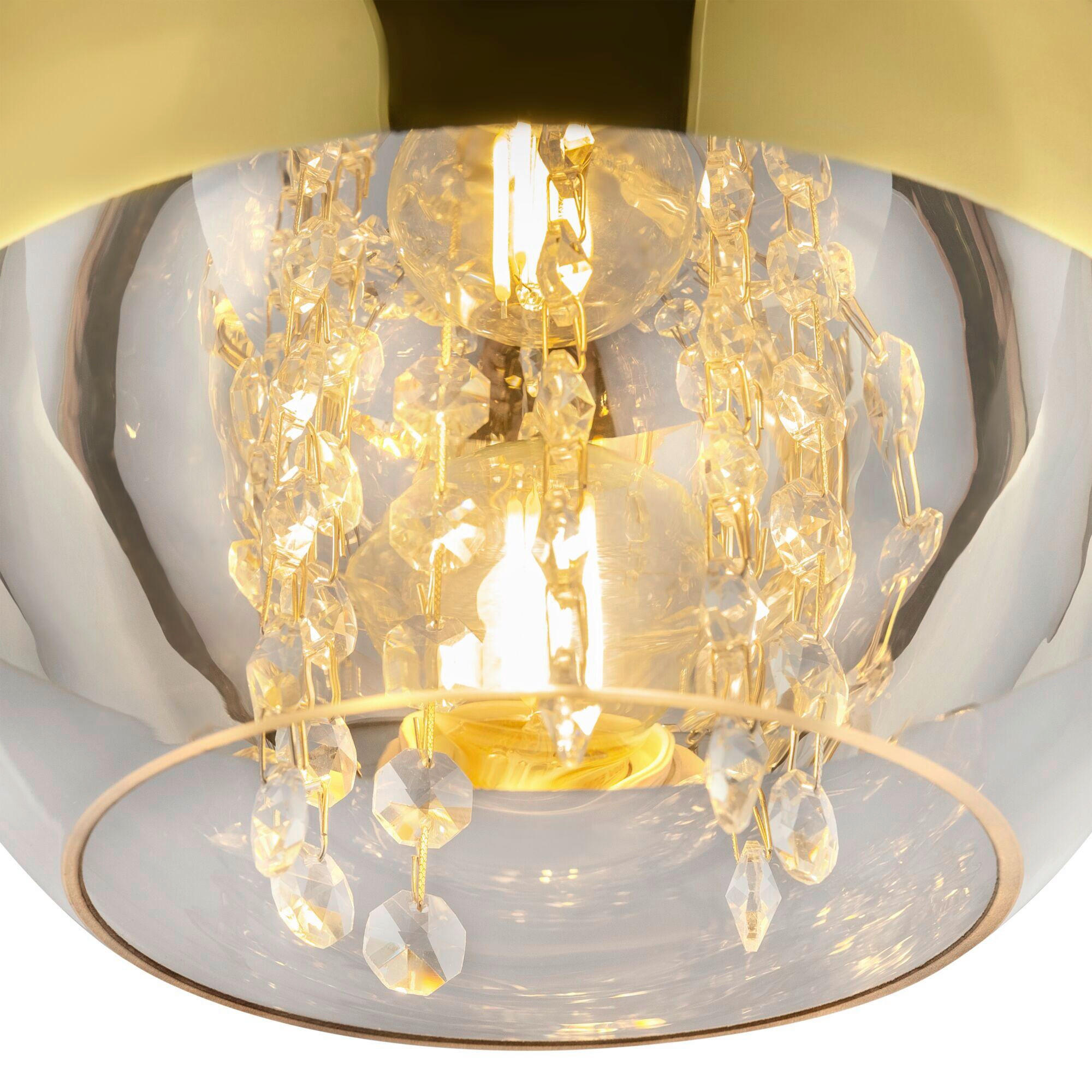 PENDELLEUCHTE 20/17.5/20 cm    - Transparent/Goldfarben, Trend, Glas/Metall (20/17.5/20cm) - MAYTONI