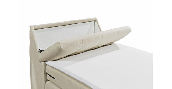 BOXSPRINGBETT 120/200 cm  in Creme  - Silberfarben/Creme, Design, Kunststoff/Textil (120/200cm) - Esposa