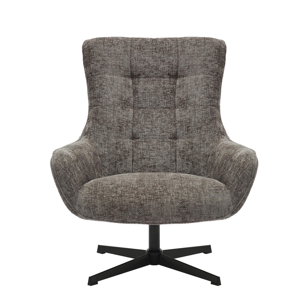 SESSEL in Chenille Dunkelgrau  - Dunkelgrau/Schwarz, MODERN, Textil/Metall (81/103/85cm) - Livetastic