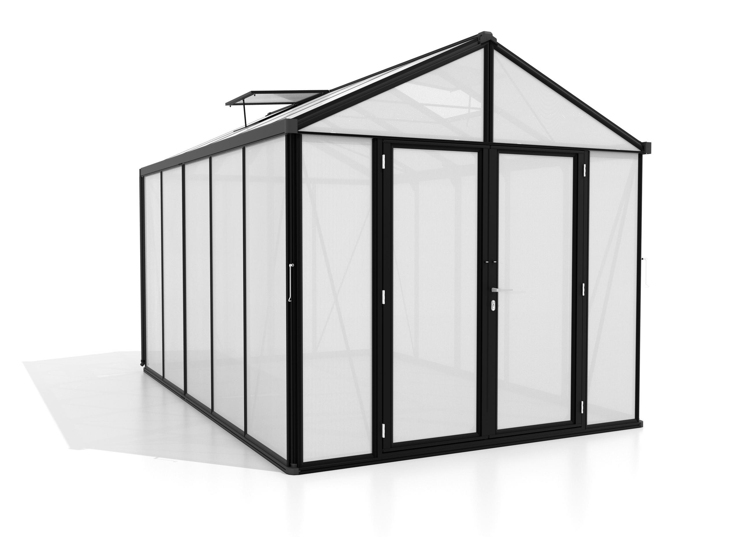 GEWÄCHSHAUSBAUSATZ - Schwarz, Basics, Kunststoff/Metall (258/250/391cm)