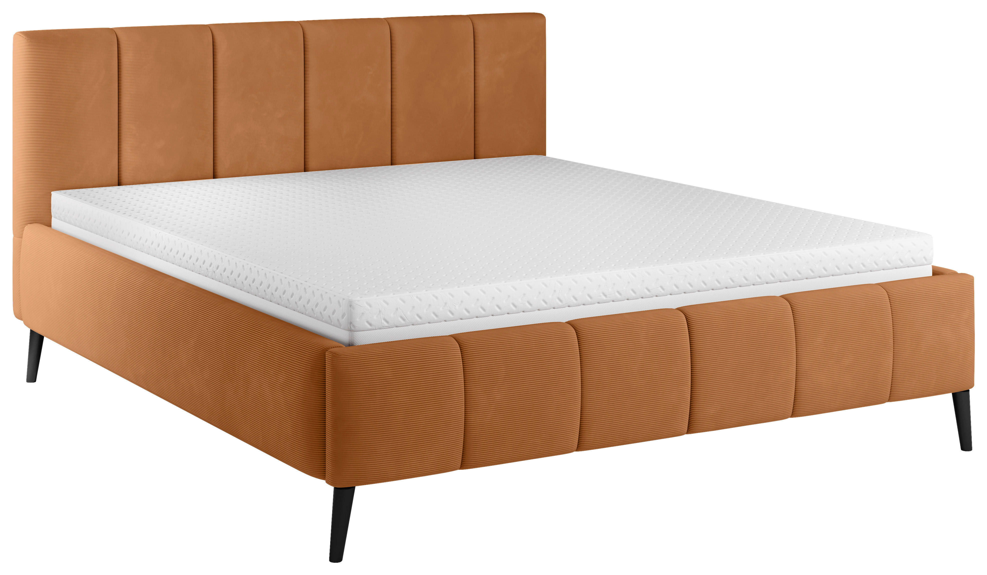 POLSTERBETT 180/200 cm  in Dunkelorange  - Dunkelorange/Schwarz, Trend, Holz/Textil (180/200cm) - home24