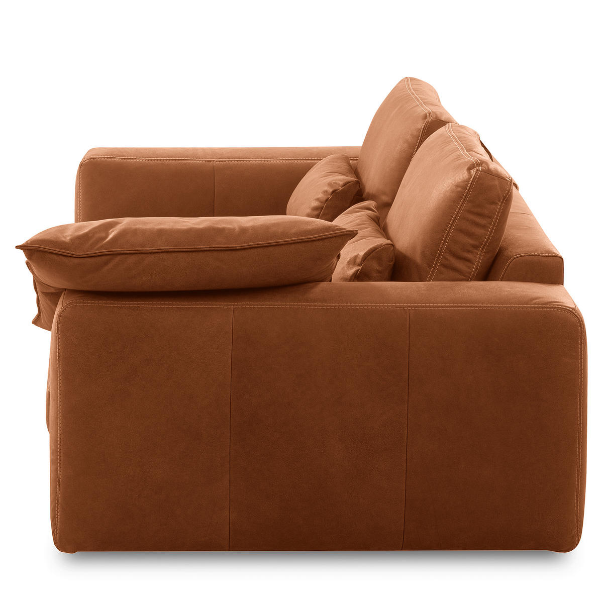 2-SITZER-SOFA  in Echtleder Karamell   - Beige/Karamell, Design, Leder/Kunststoff (240/85/123cm) - Livetastic