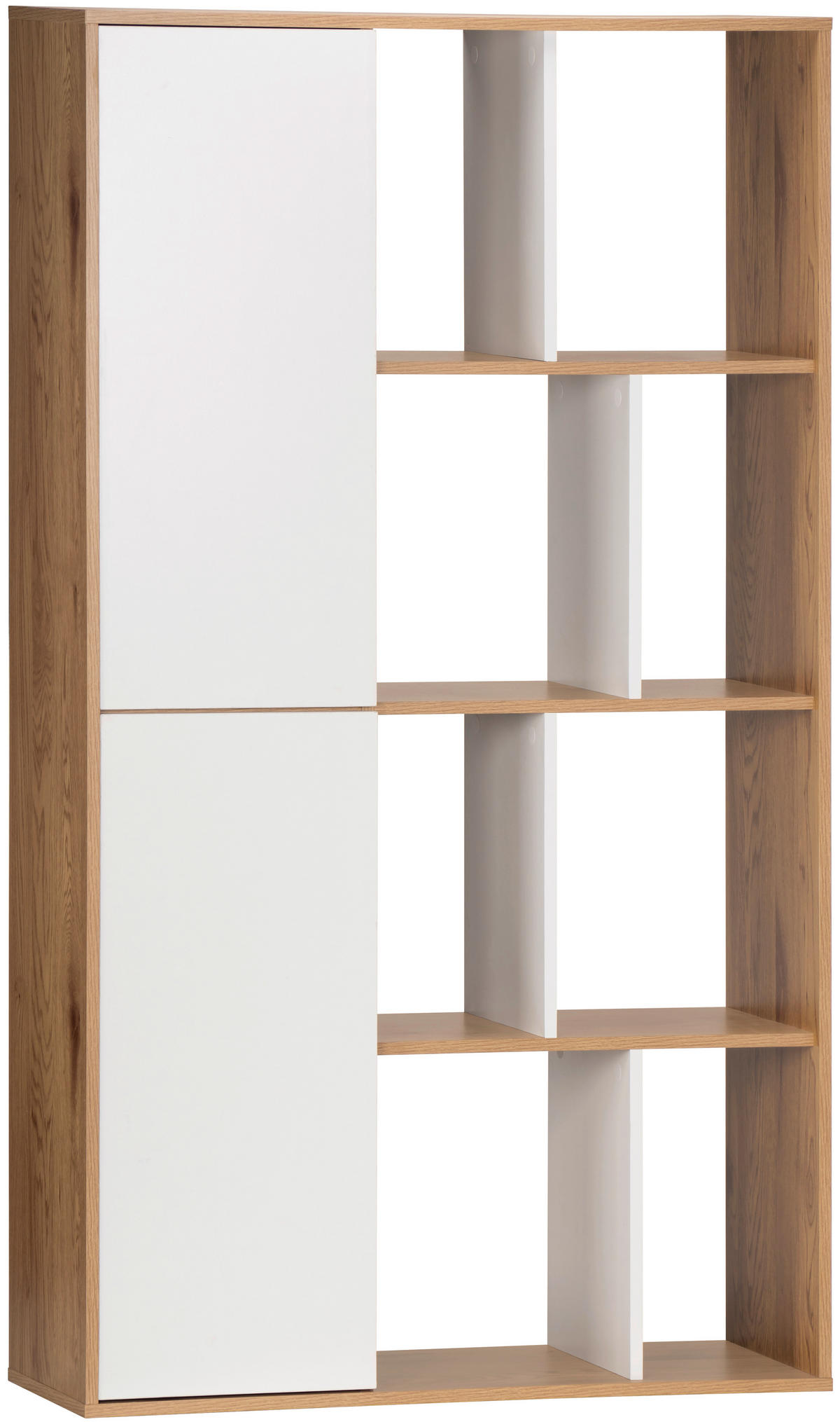 REGÁL, přírodní barvy, bílá, 90/159/29,5 cm - bílá/přírodní barvy, Design, kompozitní dřevo (90/159/29,5cm) - Livetastic