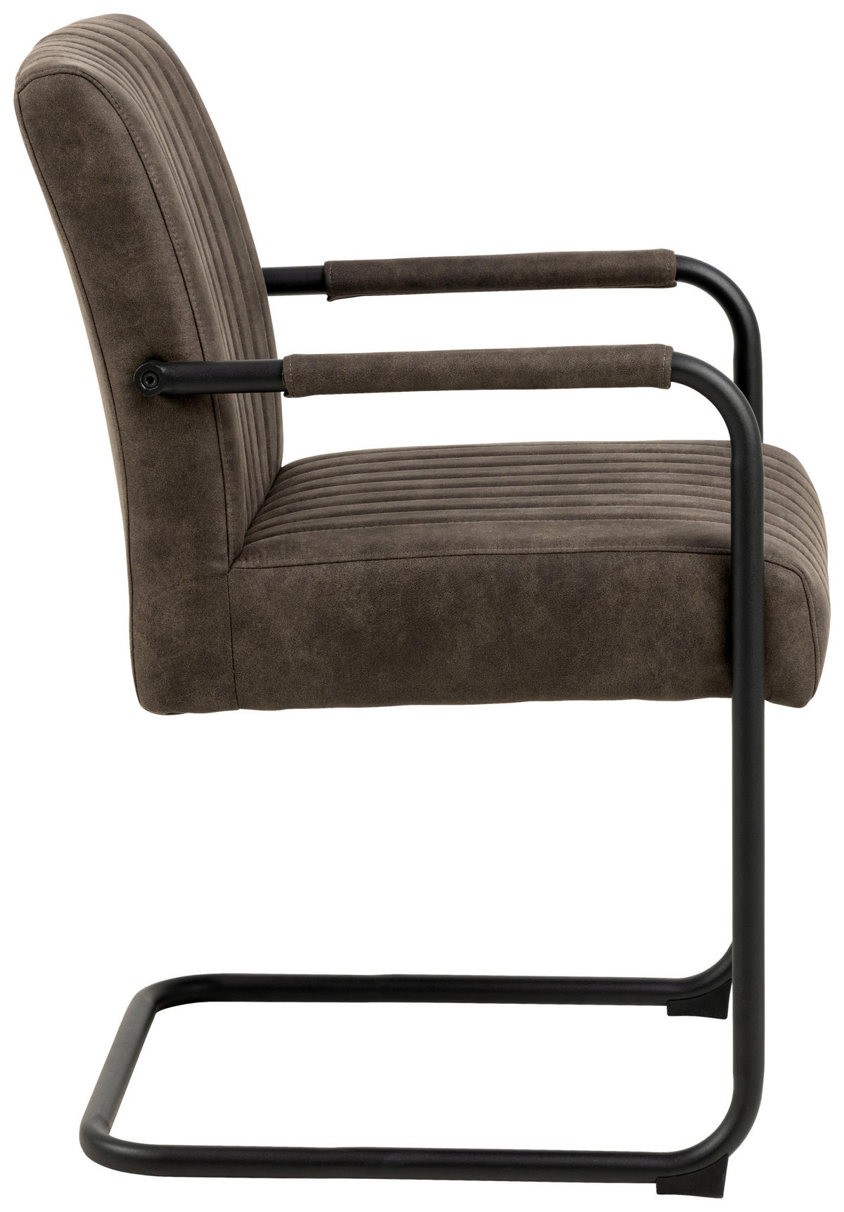 STOLICA S NASLONOM ZA RUKE  antracit, smeđa  tekstil      - svijetlo smeđa/crna, Design, tekstil/metal (50,5/84,5/64,5cm) - MID.YOU