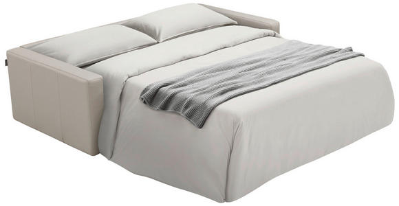 SCHLAFSOFA  in Echtleder Creme  - Creme/Schwarz, Design, Leder/Kunststoff (185/93/98cm) - Novel