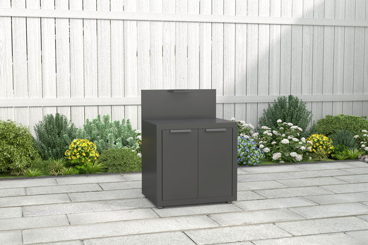 SPOD. SKRINKA DO VONK. KUCHYN  - antracitová, Basics, kov (80/110/60cm) - Gardenson