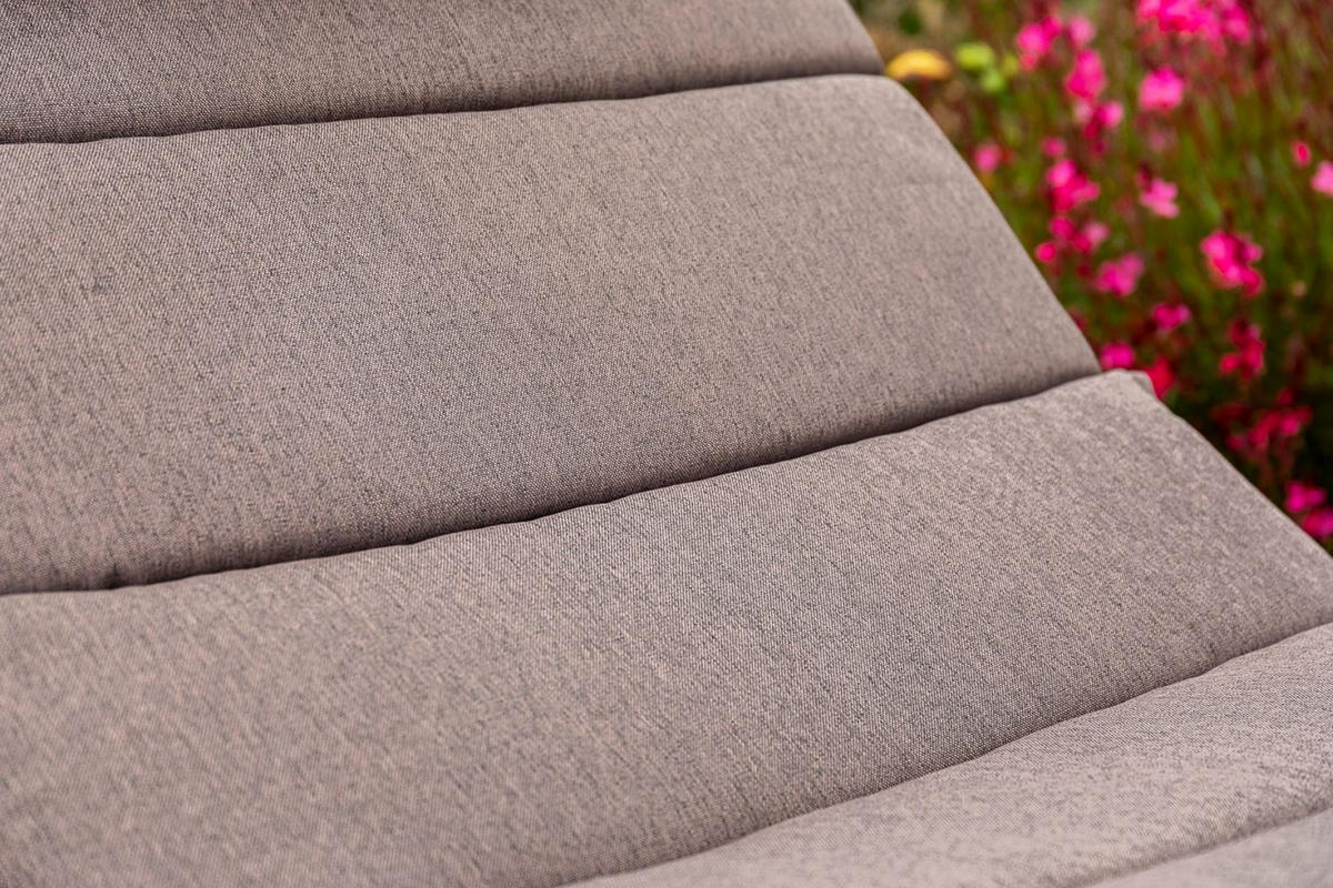 GARTEN-RELAXLIEGE 90/100/208 cm  - Beige/Naturfarben, ROMANTIK / LANDHAUS, Kunststoff/Textil (90/100/208cm) - Gardenson