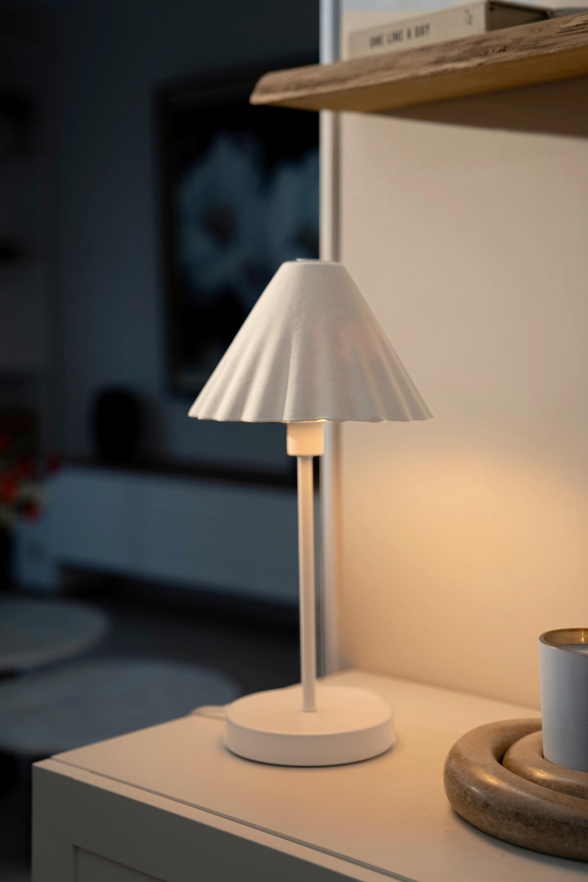 TISCHLEUCHTE 21.8/41.5 cm   - Weiß/Hellgrün, Basics, Papier/Metall (21.8/41.5cm) - Osram
