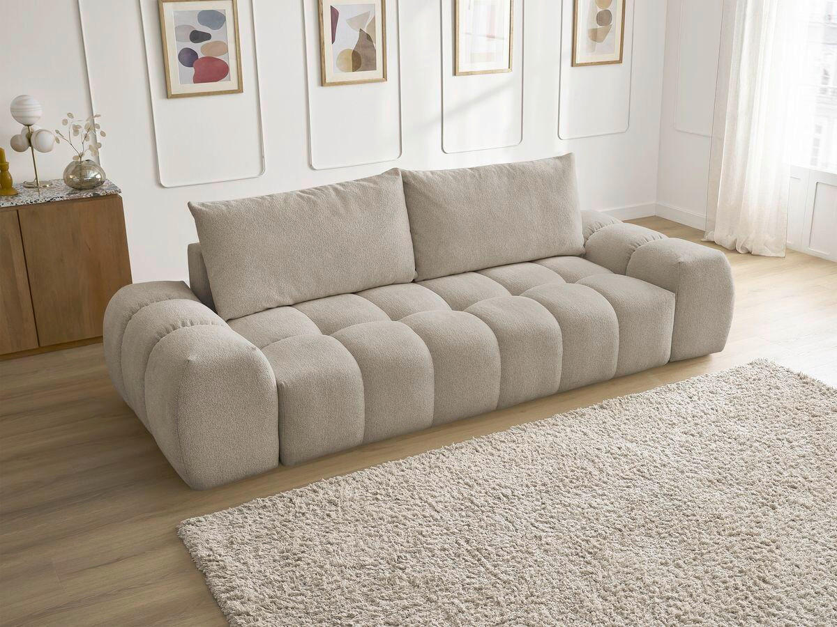 3-SITZER-SOFA EVEREST Flachgewebe Taupe  - Taupe/Schwarz, MODERN, Kunststoff/Textil (278/90/115cm)