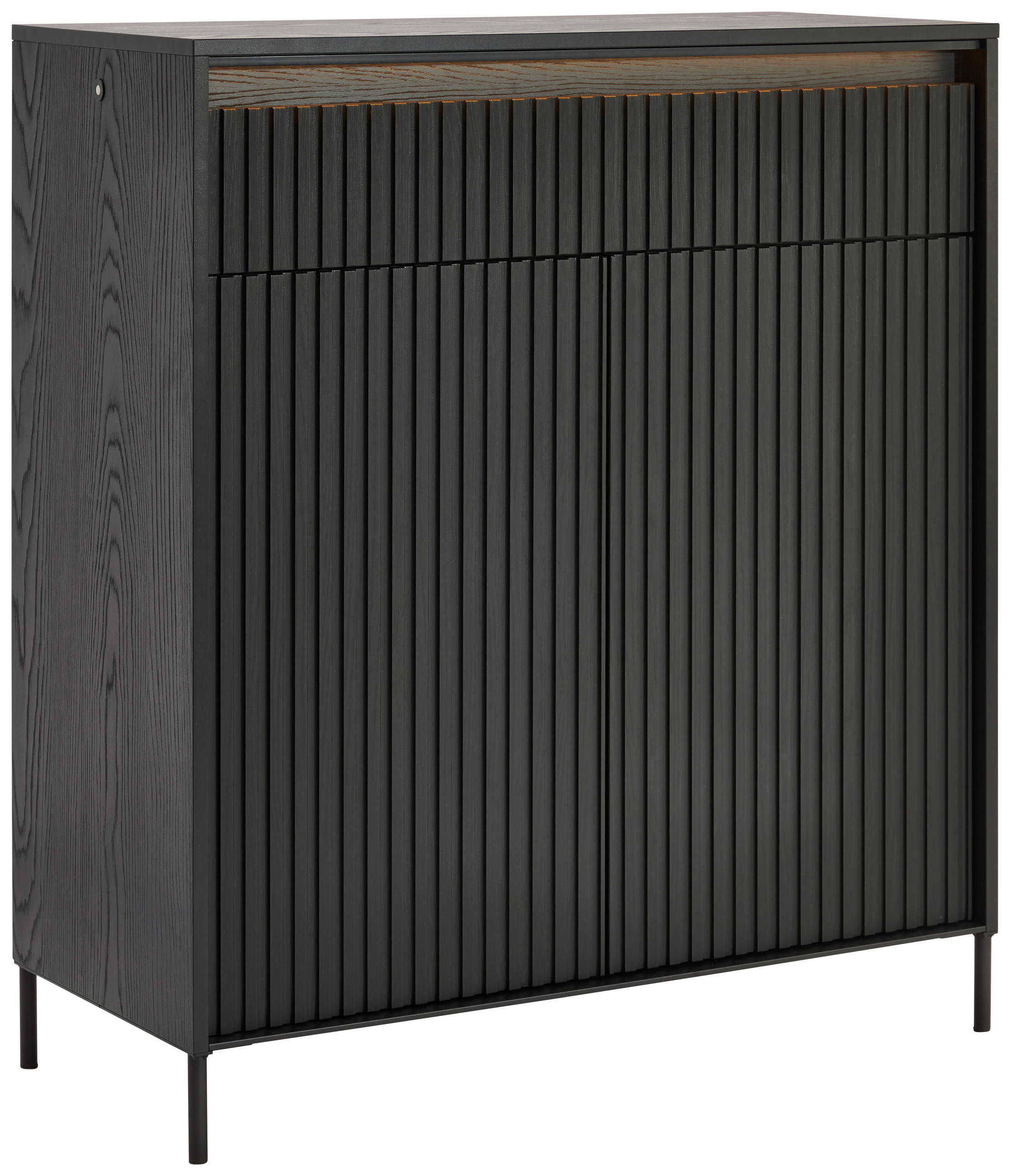 SCHUHSCHRANK in 92/104/40 cm - Schwarz, Design, Holzwerkstoff (92/104/40cm) - Hom`in