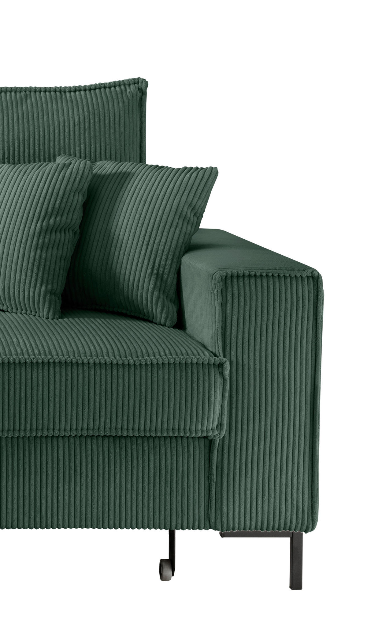 CloseUp von Livetastic ECKSOFA Dunkelgrün Cord.