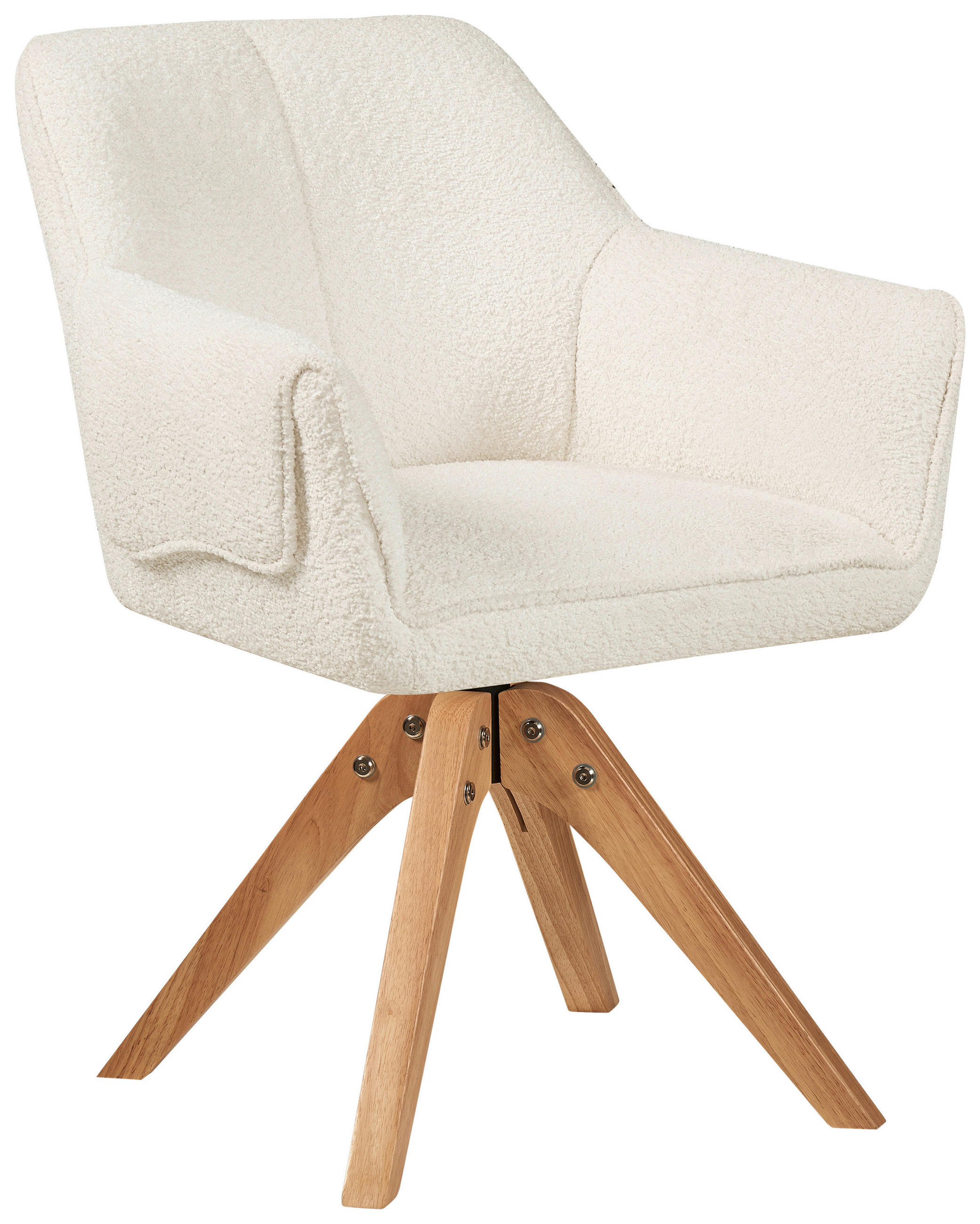 MID.YOU STOLIČKA S PODRÚČKAMI, buklé, biela