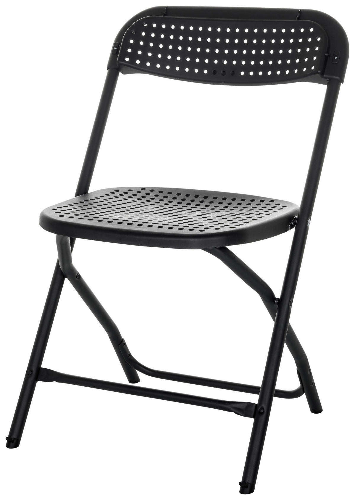 KLAPPSTUHL Schwarz  - Schwarz, Basics, Kunststoff (51/80/52cm) - MID.YOU