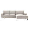ECKSOFA in Webstoff Creme  - Creme/Schwarz, Design, Textil/Metall (272/170cm) - Welnova
