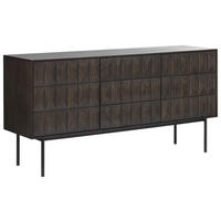 SIDEBOARD LATINA SIDEBOARD 3 SECTION  in 160/79/45 cm  - Dunkelbraun/Schwarz, MODERN, Holzwerkstoff/Metall (160/79/45cm) - Carryhome