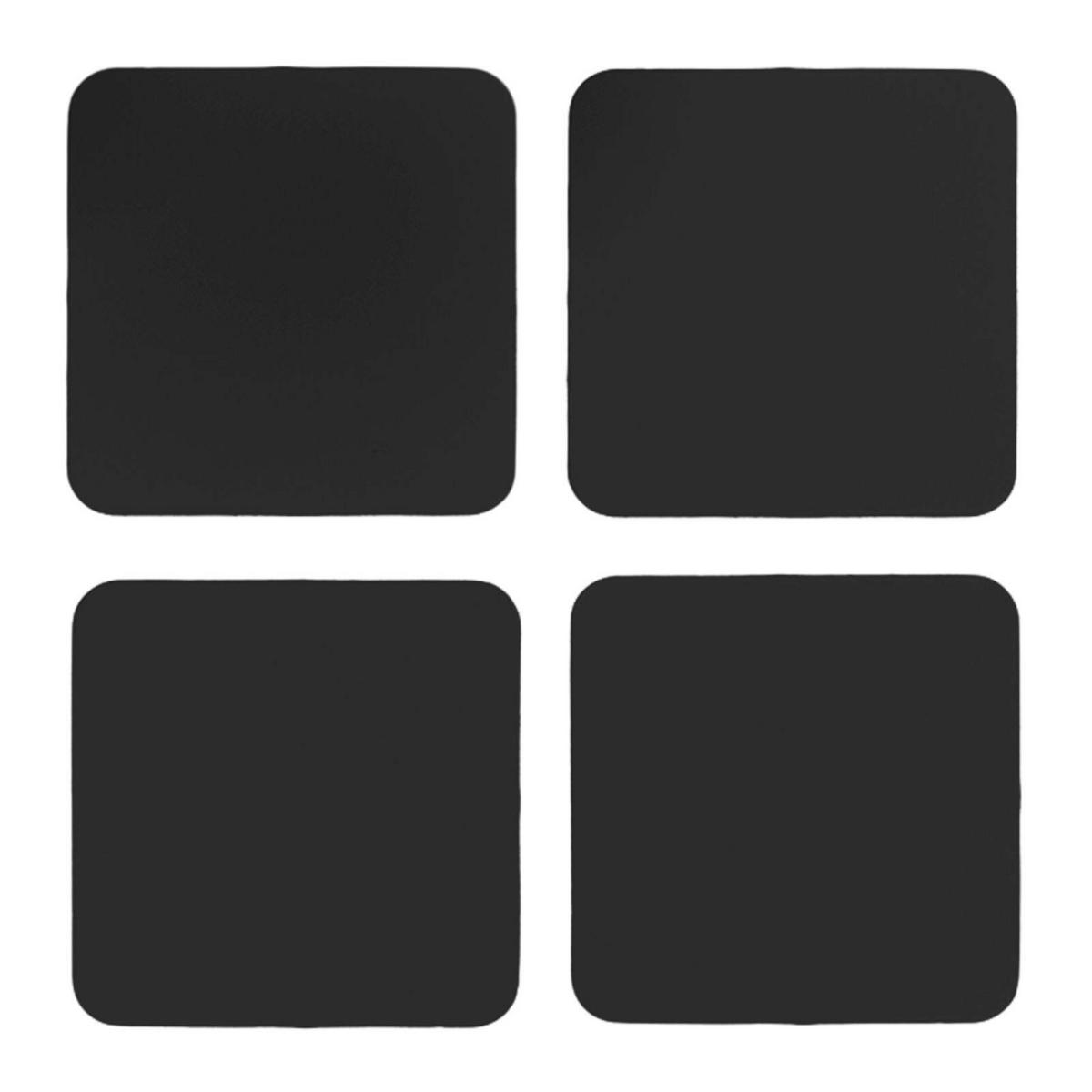 GLASUNTERSETZER  - Schwarz, Basics, Leder (10/10/0.2cm)