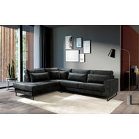 ROHOVÁ SEDAČKA, textil, kompozitné drevo, grafitová - čierna/grafitová, Konventionell, kov/kompozitné drevo (284/253cm) - Livetastic