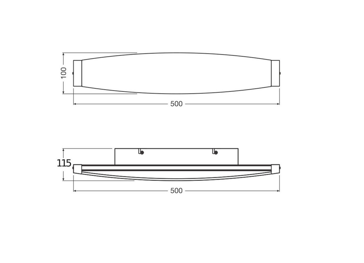 LED-WANDLEUCHTE 50/11,5/10 cm   - Dunkelgrau, Design, Kunststoff/Textil (50/11,5/10cm) - Osram
