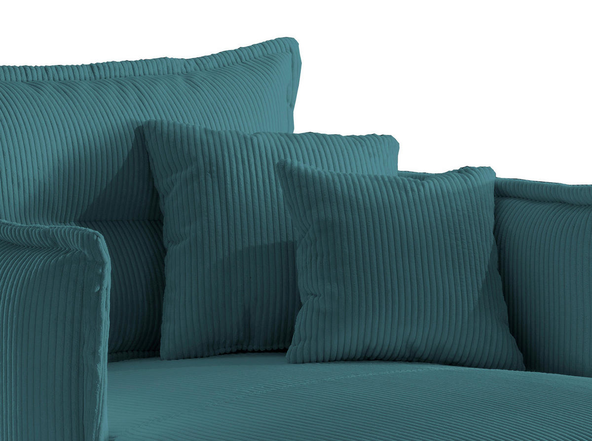 XXL-SESSEL Cord Petrol    - Petrol/Schwarz, MODERN, Textil/Metall (111/101/167cm) - Livetastic