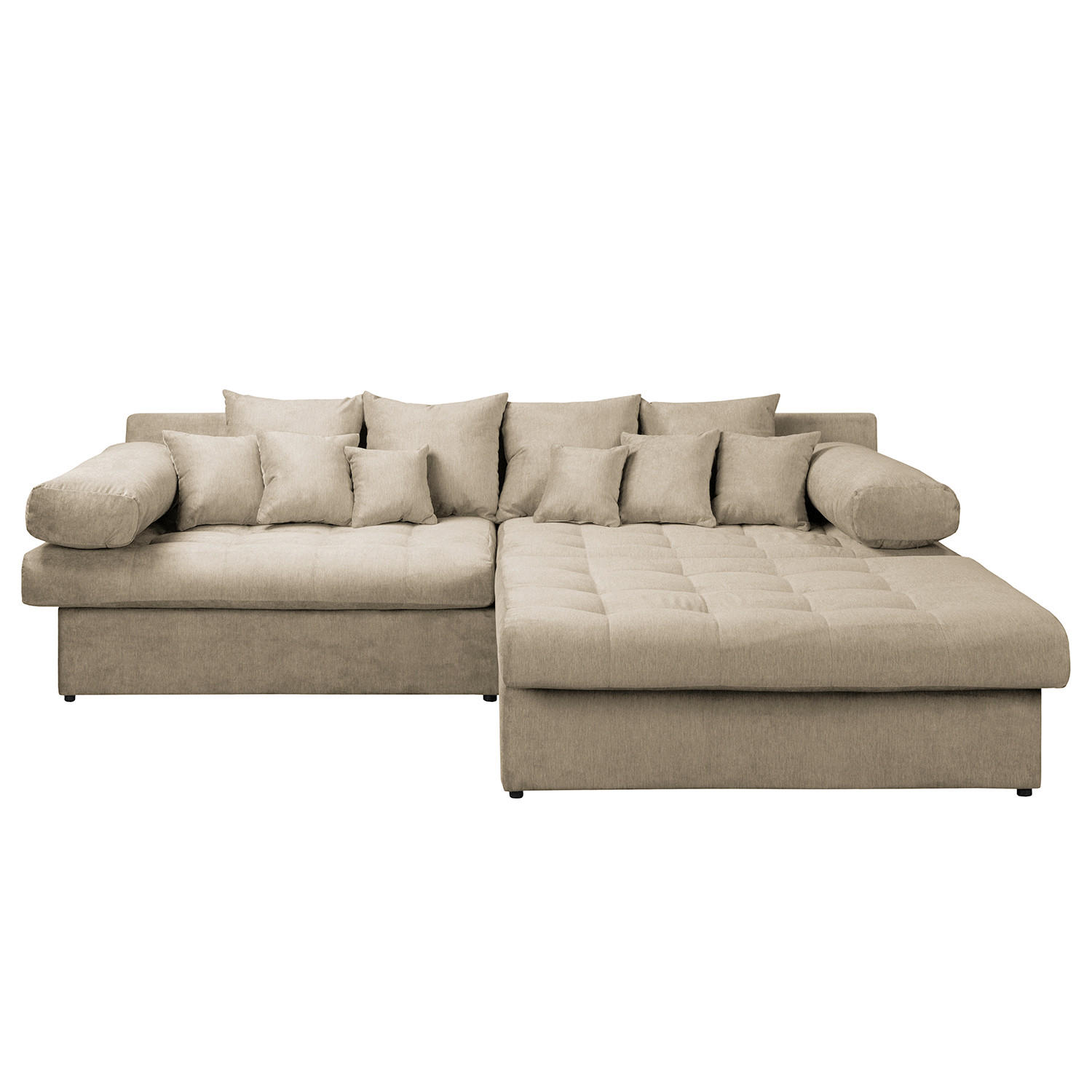 ECKSOFA Naomi Cappuccino Mikrofaser Rückenkissen  - Schwarz/Cappuccino, Design, Kunststoff/Textil (284/243cm) - P & B