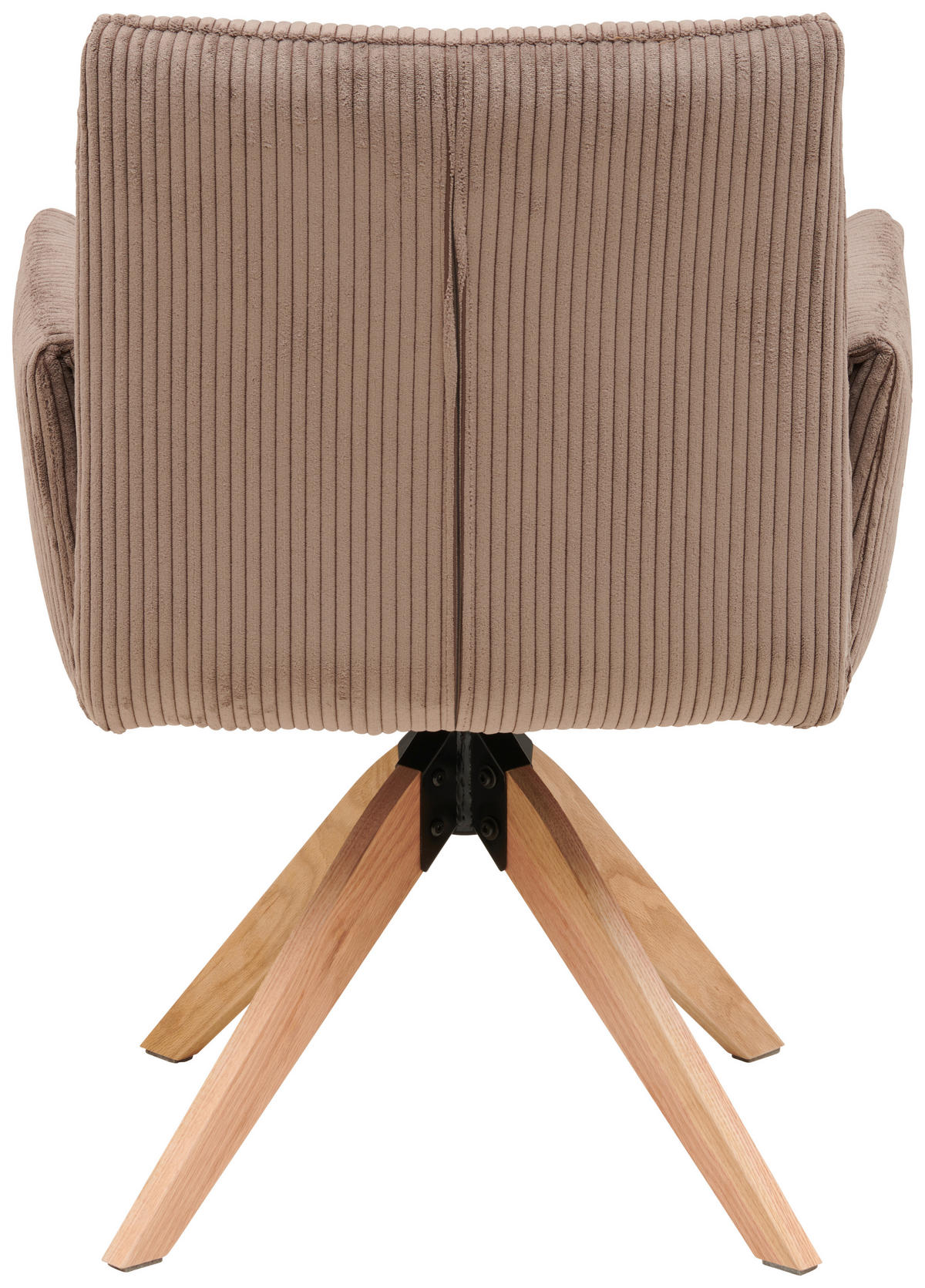 ARMLEHNSTUHL  in Eisen Cord  - Braun/Naturfarben, LIFESTYLE, Holz/Textil (65/90/62,5cm) - MID.YOU