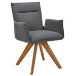 ARMLEHNSTUHL  in Cord  - Wildeiche/Anthrazit, Design, Holz/Textil (59/87/62cm) - Johann Jakob