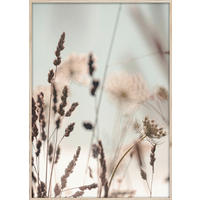 KUNSTDRUCK Landschaft & Natur  - Blau/Eichefarben, Natur, Papier/Holzwerkstoff (50cm) - Monee