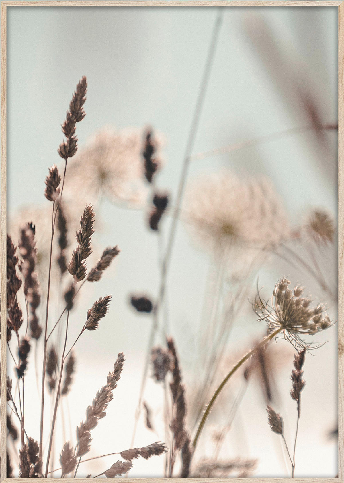 KUNSTDRUCK Landschaft & Natur  - Blau/Eichefarben, Natur, Papier/Holzwerkstoff (50cm) - Monee