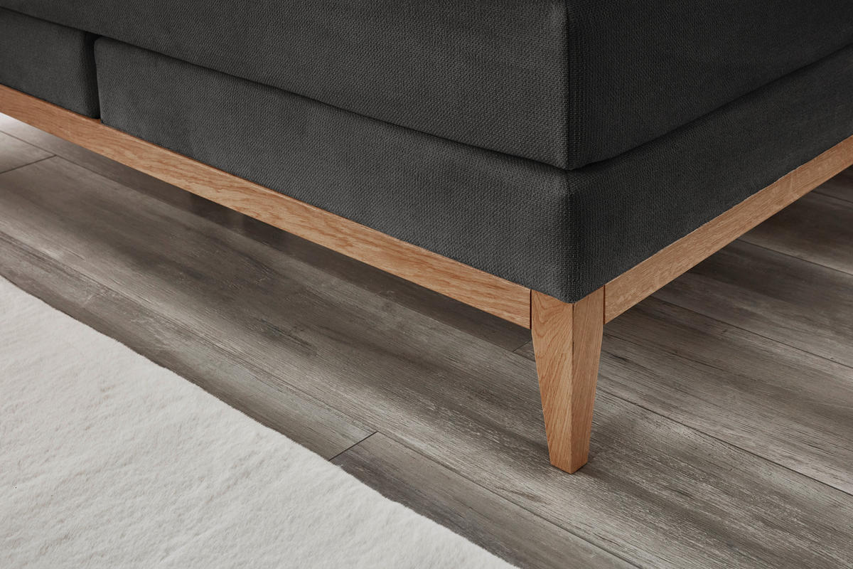 BOXSPRINGBETT 180/200 cm  in Anthrazit  - Eichefarben/Anthrazit, Konventionell, Holz/Textil (180/200cm) - Carryhome
