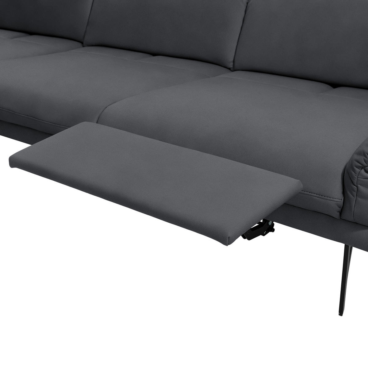 ECKSOFA in Echtleder Dunkelgrau  - Dunkelgrau/Anthrazit, Design, Leder/Metall (173/308cm) - Joop!