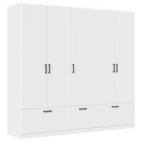 KLEIDERSCHRANK Weiss  - Weiss/Grau, Basics, Holzwerkstoff/Metall (226/210/54cm) - Boxxx