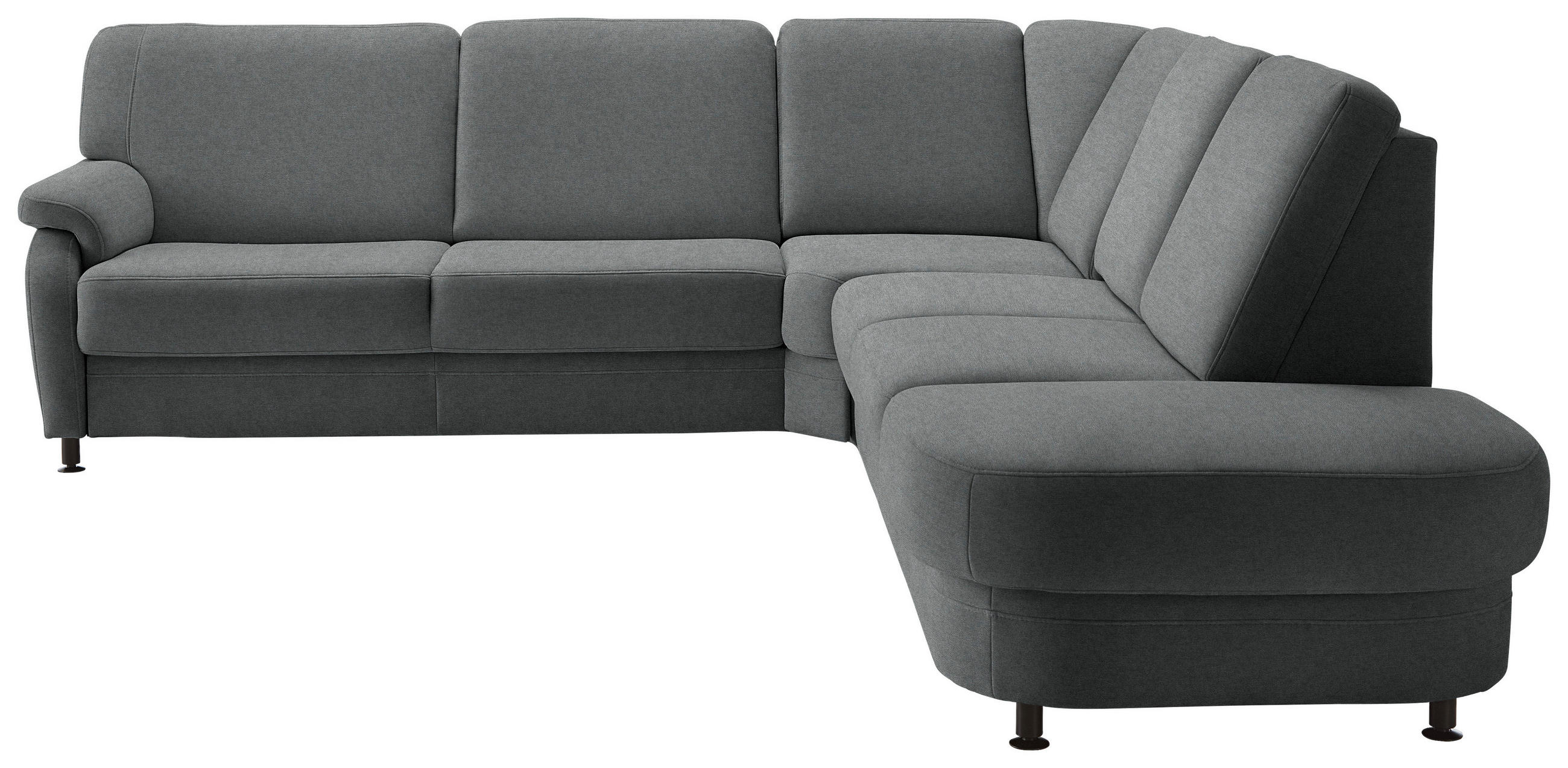 ECKSOFA Flachgewebe Anthrazit  - Anthrazit/Schwarz, Konventionell, Textil/Metall (269/287cm) - Beldomo System
