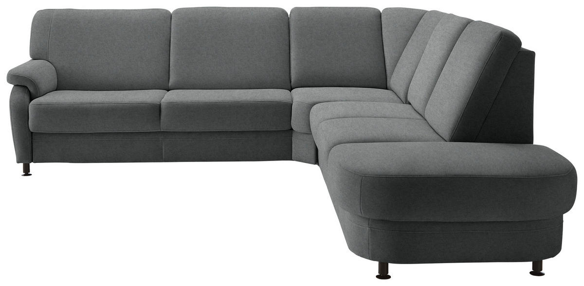 ECKSOFA Flachgewebe Anthrazit  - Anthrazit/Schwarz, Konventionell, Textil/Metall (269/287cm) - Beldomo System