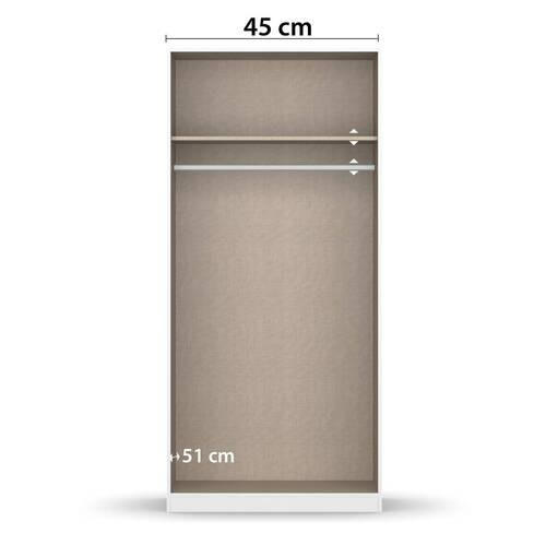 Thumbnail - Rauch Möbel Drehtürenschrank, Eiche Artisan, Weiß Hochglanz, Holzwerkstoff, 1 Fächer, 91x210x54 cm, Blauer Engel, Made i...